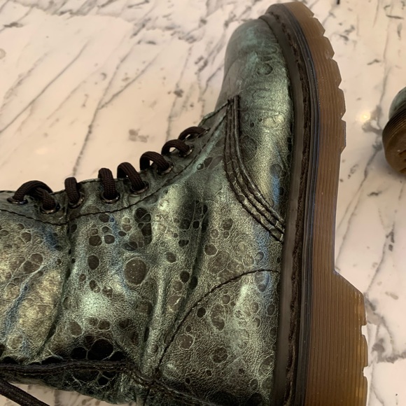 Dr Martens Green Metallic Boots 5 - Picture 8 of 11